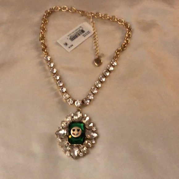 Betsey Johnson Gold Tone Ice Queen Smiley Crystal Pendant Necklace NWT - Picture 10 of 12
